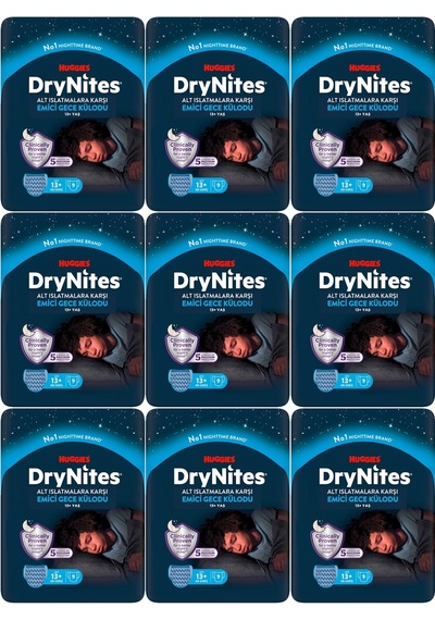 Drynites Emici Gece/külot Bez Erkek 13+yaş 48-60kg Xl 81 Adet XL 9'lu