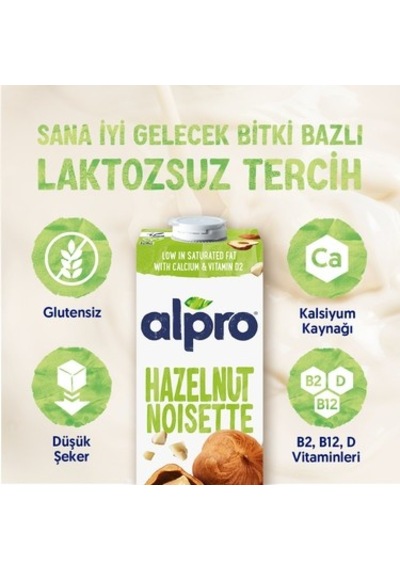 Fındık Sütü 4x1 L Vegan Laktozsuz Besin