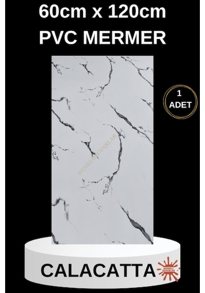 Alternatif Kaplama Uv Pvc Mermer Panel Calcatta 1 Adet 60x120cm Ev Ofis Otel Duvar Kaplama Paneli