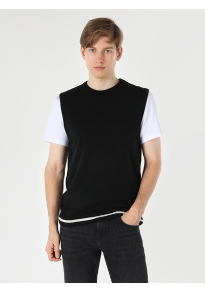 Colin's Slim Fit Siyah Erkek Triko Kazak CL1064522_Q1.V1_BLK