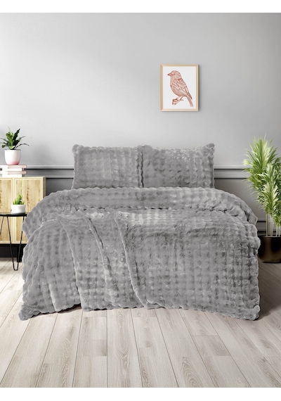 Merinos Dıamond 3 Parça Bubble Comforter Yorgan Seti 220x240 Gri Grı Gri