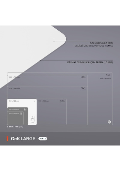 Steelseries Qck Large Gaming Oyuncu Mouse Pad - Beyaz