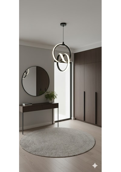 İmza Model Siyah Led Avize 3 Renk Ayarlanabilir Modern Işık Diğer
