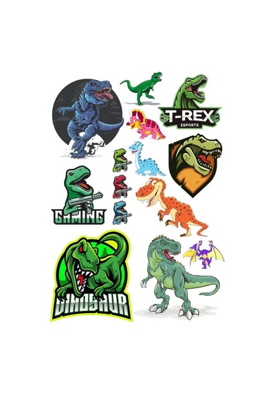 Dinazor Sticker Set-1 14 Parça Telefon, Tablet, Defter, Laptop Sticker