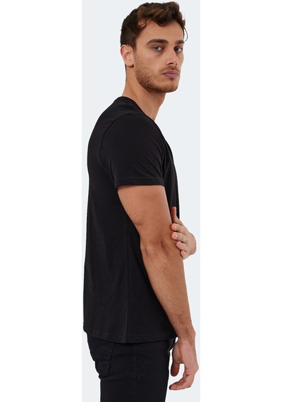 Slazenger RIVALDO Erkek V Yaka Siyah Tişört