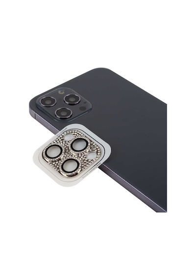 Apple Uyumlu  iPhone 11 Pro Max Full Taşlı Kamera Lens Koruyucu Çerçeveli