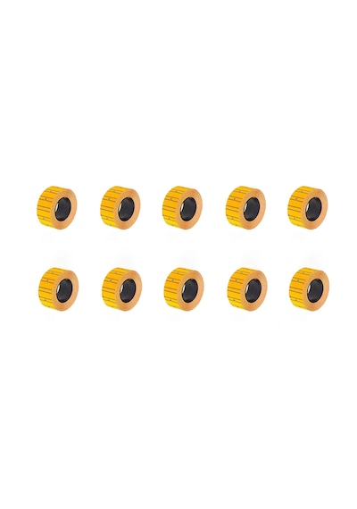 Motex Tanex Makine Etiketi Kraft Fiyatlandırma Numaralandırma Bant-12x21 Mm -800'lü -turuncu-10 Adet 10 Rulo