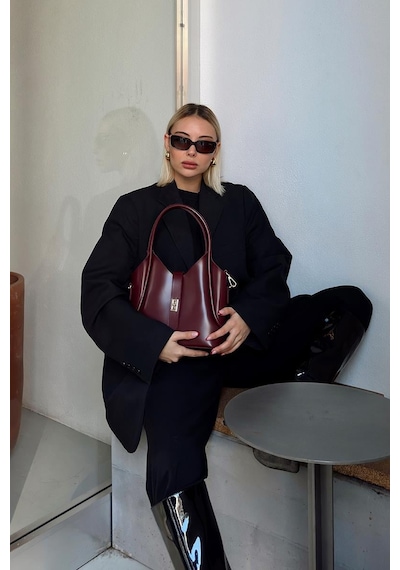 Shule Bags Cindy El Ve Çapraz Çanta Bordo Bordo