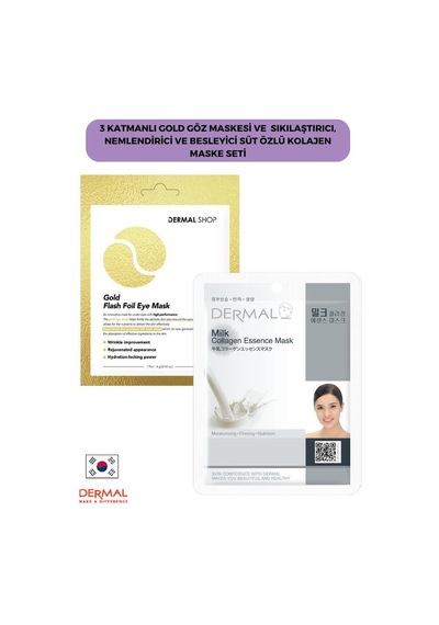 Dermal 3 Katmanlı Gold Göz Maskesi + Süt Özlü Kolajen Maskesi 23 G