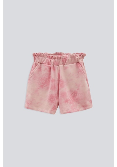 Kıds Gırl Batik Desenli Nakışlı Şort Pembe