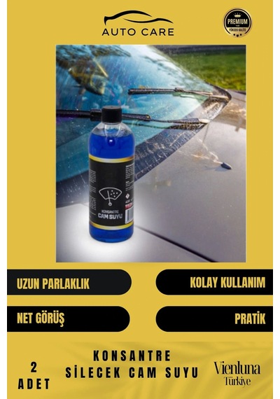 Yüksek Kalite Kusursuz Görüş İz Bırakmaz Net Görünüm Araba Konsantre Silecek Cam Suyu 2 Adet 410 Ml