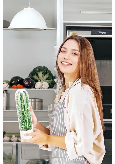 Le Nish Home Taze Tutma Kabı - 2'li Ekonomi Seti - Buzdolabı Organizer, Maydanoz, Dereotu Ve Nane Saklama Kabı, Otların Ömrünü 3 Kat Uzatan Akıllı Tasarım Bpa Free Çok Renkli