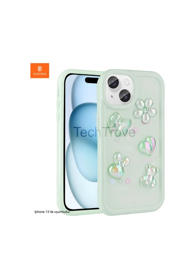 Apple Apple iPhone 13 / 14 Uyumlu Kılıf Kabartma Figürlü Parlak Silikon Kapak