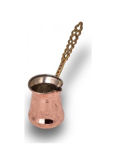 Turna Bakır Sultan Cezve 2 No İnce Pirinç Kulp 3 Fincan Makine D
