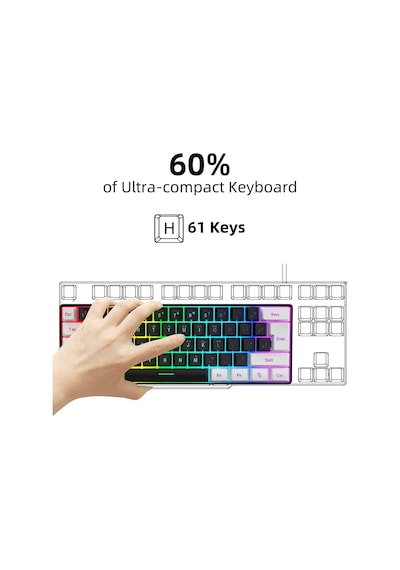 Leaven K620 Blue Switch Kablolu USB Type-c RGB Mekanik Oyuncu Klavye Leaven K620 Blue Switch Kablolu USB Type-c RGB Mekanik Oyuncu Klavye