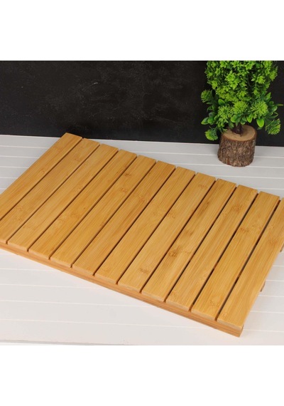 Bambu Büyük Boy Banyo Matı Banyo Paspası 40x60 Krem