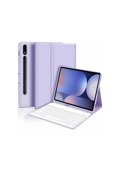 Galaxy Tab S9 Plus / S9 Fe Plus Uyumlu 12.4" Klavyeli Tablet Kılıfı Klavye + Stand