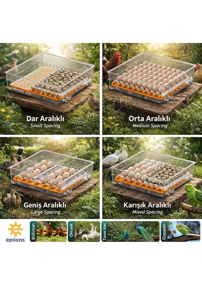 Ep-120 Yumurta Kapasiteli Tam Otomatik Kuluçka Makinesi - Yeni Nesil Harici Suluklu, Dijital Nem Ve