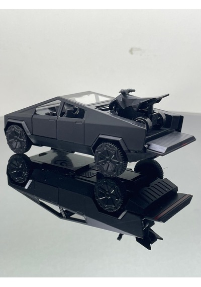 Tesla Cyber Truck 1:32 Ölçek Metal Çek Bırak 12 Cm Oyuncak Araba - Siyah