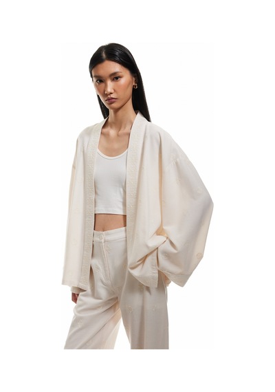 Koton Pamuk-viskon Karışımlı Nakış Detaylı Brodeli 3/4 Geniş Kol Uzun Kimono Ekru 5sak50032pw Ekru Koton Pamuk-viskon Karışımlı Nakış Detaylı Brodeli 3/4 Geniş Kol Uzun Kimono Ekru 5sak50032pw Ekru