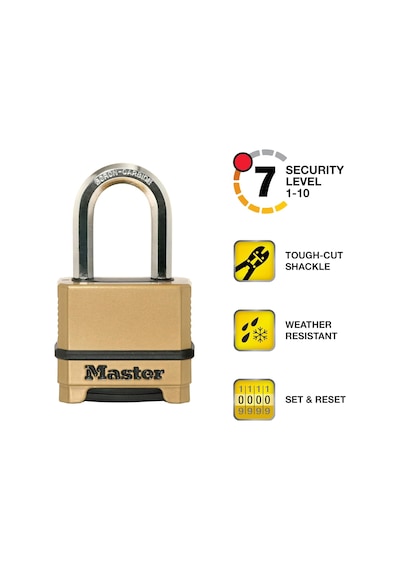 Master Lock Dış Mekanlar Için Sağlam Şifreli Kilit, Çelik Çinko,