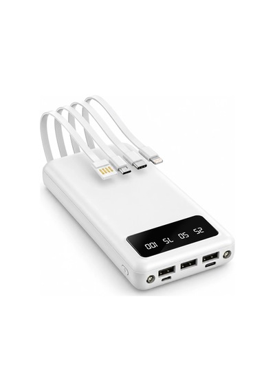 ENERX Enr-p20dc 20.000 mAh 2.1 Amper Dahili Kablolu Powerbank Beyaz