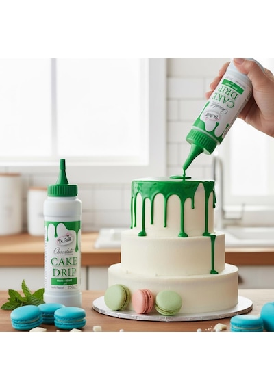 Yeşil Cake Drip 250 G Pasta, Kek Ve Tatlı Üzeri Kaplama Sosu