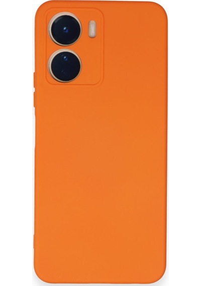 Vivo Y16 İçi Kadife Kaplı Esnek Silikon Kapak Ryc/ Nano Lansman Turuncu