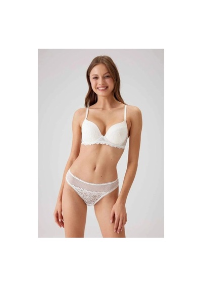 Genel Markalar Pc 4740 Balenli Soft Push Up Sütyen Külot Takım Ekru - 916413755 Ekru