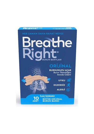 Breathe Right Büyük Boy Burun Bantları 10'lu - 6 Adet Tarı