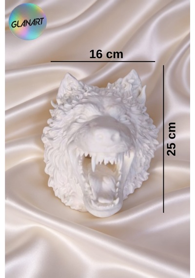 3 Boyutlu Masa Üstü Kurt Başı Büstü 3d Filament 1 Adet