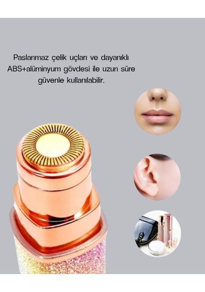 Mini Yüz Ve Kaş Epilatörü 8000 Rpm Güçlü Motor Ve Paslanmaz Çelik Başlık