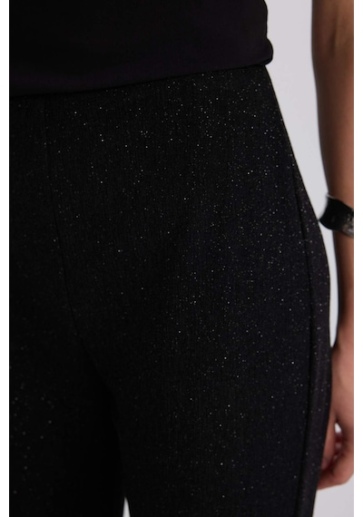 DeFacto Flare Fit Düz Paça Uzun Boy Bürümcük Pantolon E1870AX24WNBK81 Siyah