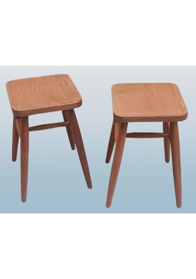 Tabure 90379 Model Kayın Ayak Güçlendirilmiş Bağlantı Papel Oturum Ceviz El Yapım