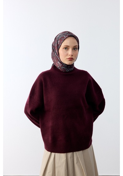 Mirsoy Scarf Lavin Desen Eşarp Bordo
