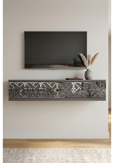Tda1238as Arex Duvara Montaj Tv Sehpası Antrasit-silver 120cm