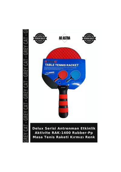Delux Serisi Antrenman Etkinlik Aktivite Rak-1400 Rubber-pp Masa Tenis Raketi Kırmızı Renk