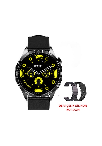 Vwar Watch Gt4 Amoled Ekran 45 MM + 3 Kordonlu Akıllı Saat (İthalatçı Garantili)