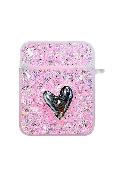 Airpods 1. Nesil / 2. Nesil İçin Kılıf Glitter Shiny Pembe Airpods 1/2 İle Uyumlu Kılıf - Pembe Diğer
