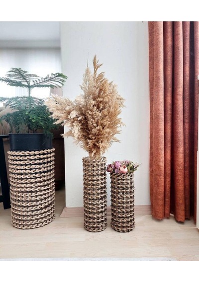 Egindra Egindra Jüt Halat-Tel 35-42 Cm 2Li Vazo-Pampas Vazosu