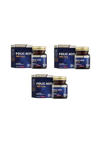 Nutraxin Folic Acid 400 Mcg 100 Tablet 3 Adet