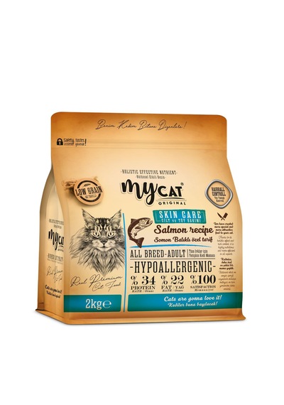 Mycat Az Tahıllı Skin Care Somon Balıklı Yetişkin Kedi Maması 2 KG