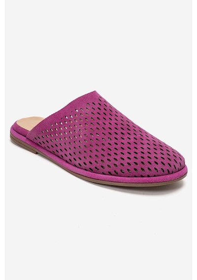 Luvishoes Melara Fuşya Süet Hakiki Deri Delikli Önü Kapalı Kadın Terlik