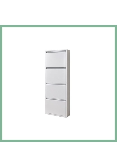 Bşkvirgo Kaser 9003 Beyaz 4lu Kılıtlı Metal Ayakkabılık Bsk2026