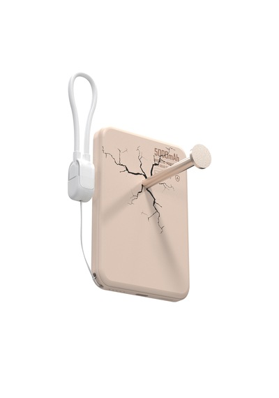 Bix Pb51 5000mah 15w Magsafe Manyetik Kablosuz Şarjlı 20w Type-c Semi-solid Bataryalı Dahili Kablolu Mini Powerbank Süt Beyazı