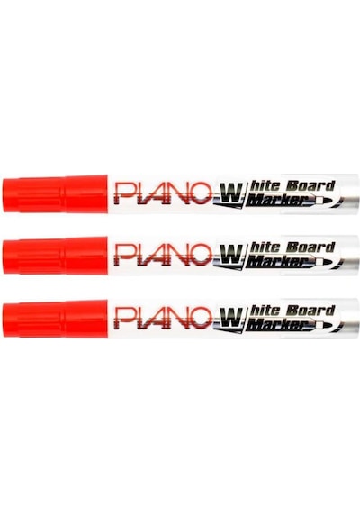 Piano Board Marker 202 Kırmızı Tahta Kalemi 3 Adet