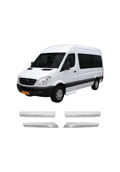 Mercedes Sprinter W906 Uyumlu 2006-2014 Krom Ön Panjur 4 Parça Paslanmaz  Çelik