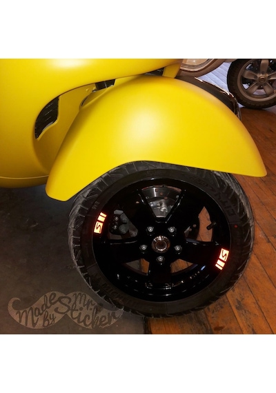 Bay Etiket Rfhlm83 Vespa Jant Sticker Seti 4 Ad Kırmızı