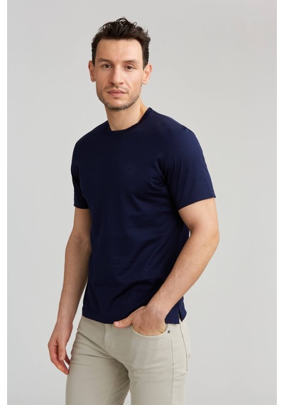 Bisse Erkek O Yaka T-shirt Lacivert Tsnos24y24101 D39 Lacivert