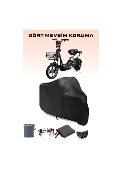 Siyah Elektrikli Motosiklet Volta Vsm Uyumlu Motor Brandası, Tam Koruma